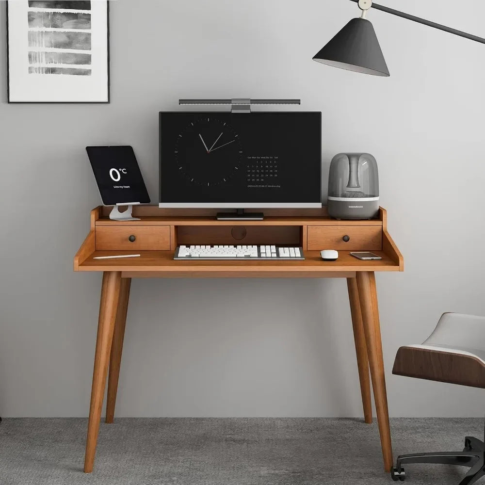 Mid-Century Writing Desk and Monitor Stand - 43"