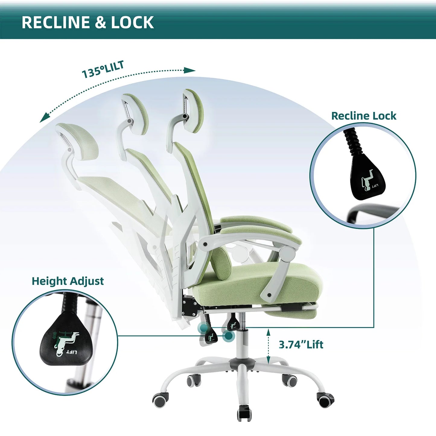 Reclining High-Back Mesh Office Chair