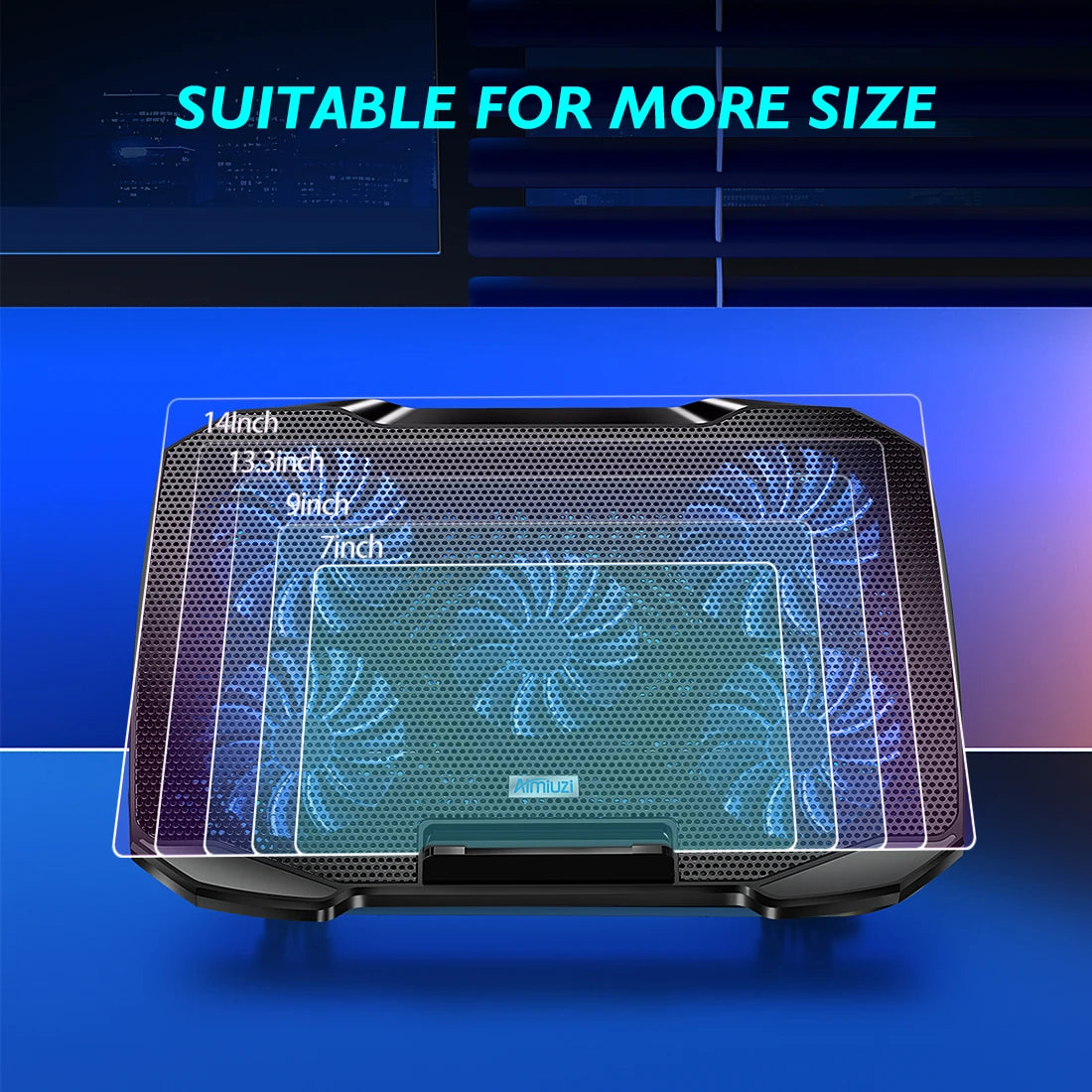 Laptop Cooling Pad for 12-17 Inch Laptop Cooler Stand w/ Phone Holder