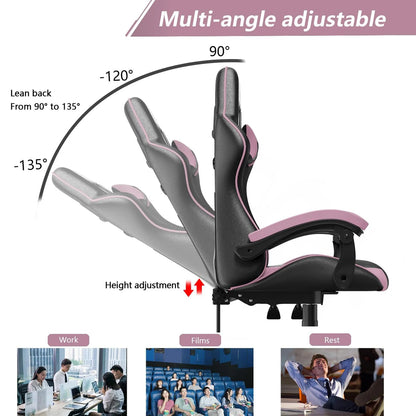 Gaming Chair with Headrest and Lumbar Support