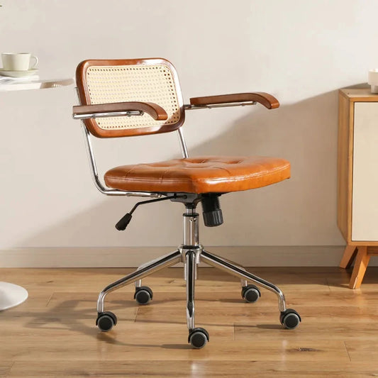 Retro Rattan Computer Chair