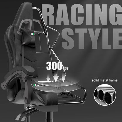 Gaming Chair with Headrest and Lumbar Support
