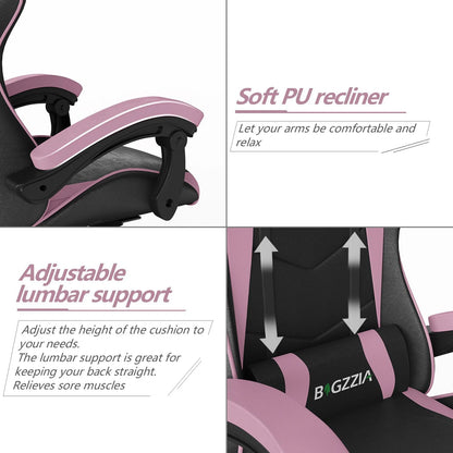 Gaming Chair with Headrest and Lumbar Support