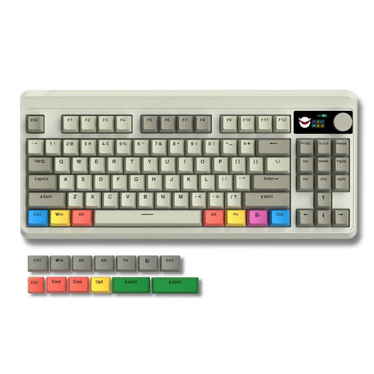 M87 Hot-Swap Retro-Style Keyboard + Bluetooth, USB, OLED Display Knob