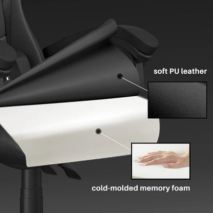 Gaming Chair with Headrest and Lumbar Support