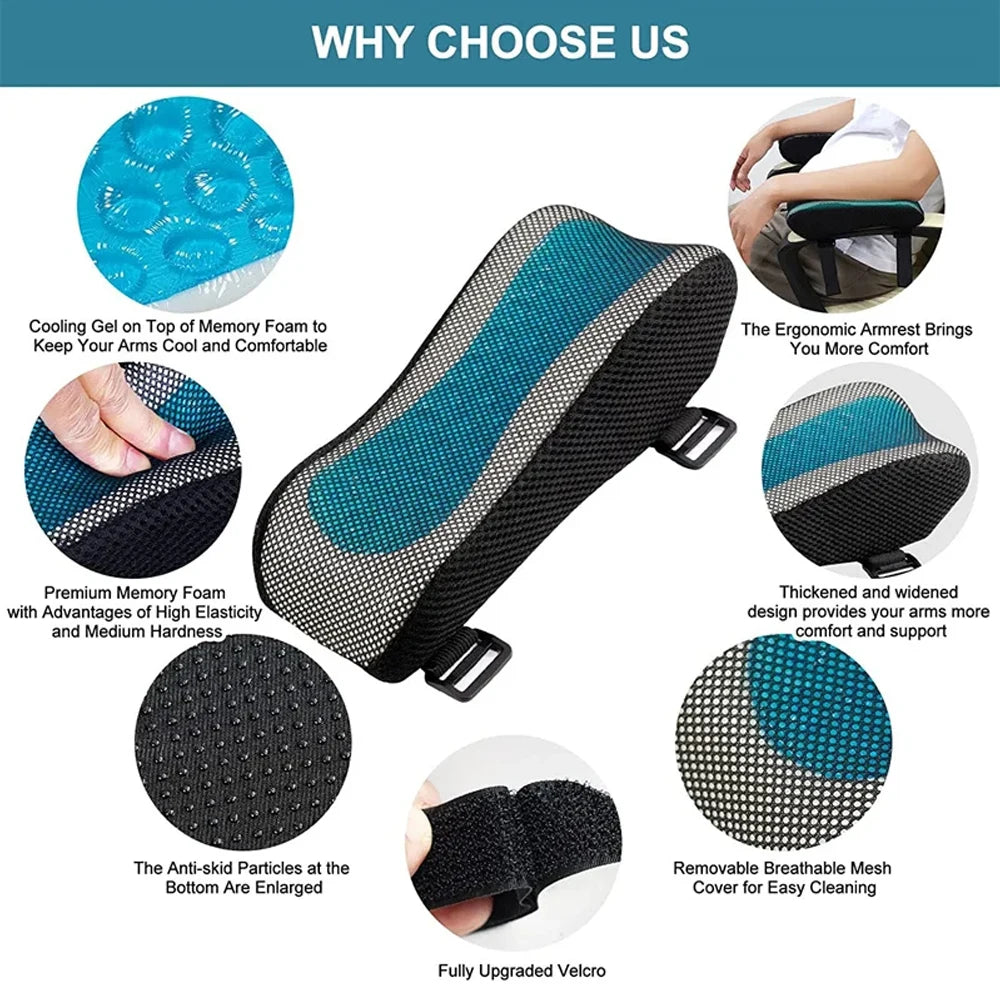 Office Chair Armrest with Cooling Gel