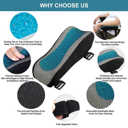 Office Chair Armrest with Cooling Gel