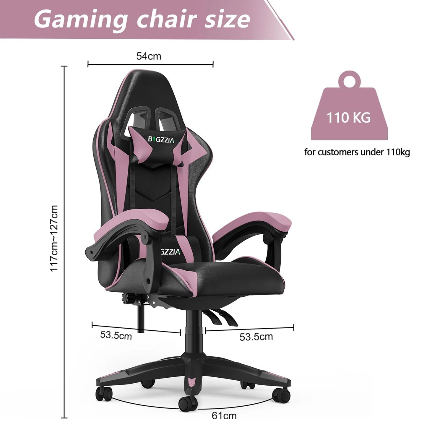 Gaming Chair with Headrest and Lumbar Support